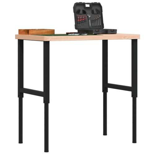 Radni stol 100x60x(73-99,5) cm od masivne bukovine pravokutni - Smeđa i crna 100 x 60 x (73-99.5) cm 1 Cijena