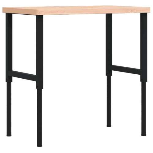 Radni stol 100x60x(73-99,5) cm od masivne bukovine pravokutni - Smeđa i crna 100 x 60 x (73-99.5) cm 1 Cijena