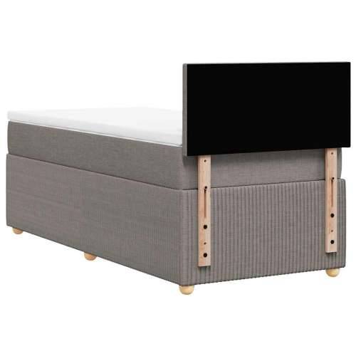 Krevet s oprugama i madracem smeđesivi 90x200 cm od tkanine - Sivo-smeđa 90 x 200 cm Gladak dizajn Cijena