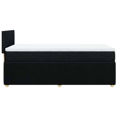 Krevet s oprugama i madracem crni 90x200 cm od tkanine - Crna 90 x 200 cm Blok s kvadratima Cijena
