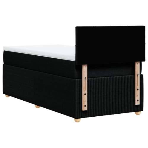 Krevet s oprugama i madracem crni 90x200 cm od tkanine - Crna 90 x 200 cm Blok s kvadratima Cijena
