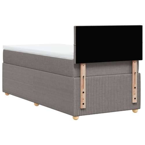 Krevet s oprugama i madracem smeđesivi 90x200 cm od tkanine - Sivo-smeđa 90 x 200 cm Blok s kvadratima Cijena