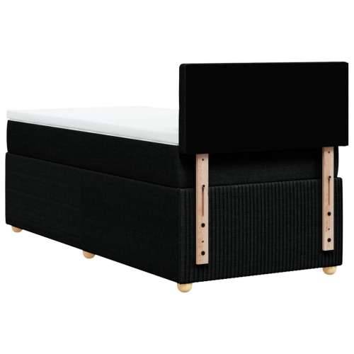 Krevet s oprugama i madracem crni 90x200 cm od tkanine - Crna 90 x 200 cm gumbi Cijena