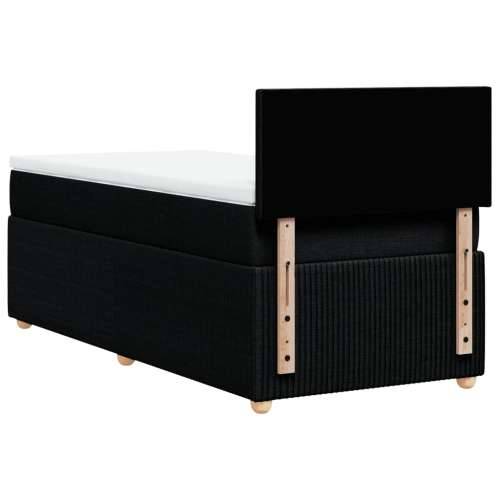 Krevet s oprugama i madracem crni 100 x 200 cm od tkanine - Crna 100 x 200 cm Gladak dizajn Cijena