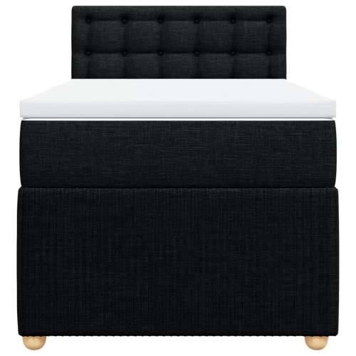 Krevet s oprugama i madracem crni 100 x 200 cm od tkanine - Crna 100 x 200 cm gumbi Cijena