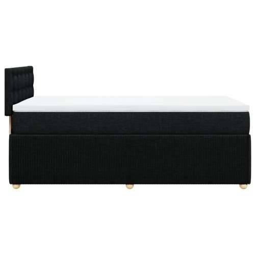 Krevet s oprugama i madracem crni 100 x 200 cm od tkanine - Crna 100 x 200 cm gumbi Cijena
