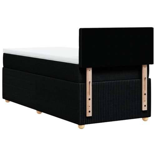 Krevet s oprugama i madracem crni 100 x 200 cm od tkanine - Crna 100 x 200 cm gumbi Cijena