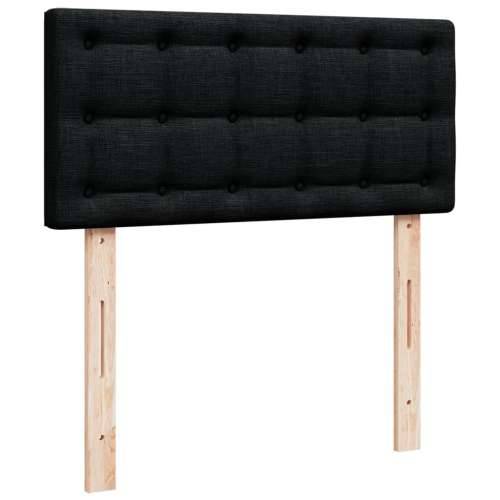 Krevet s oprugama i madracem crni 100 x 200 cm od tkanine - Crna 100 x 200 cm gumbi Cijena