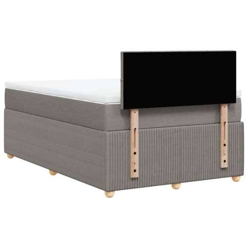 Krevet s oprugama i madracem smeđesivi 120 x 200 cm od tkanine - Sivo-smeđa 120 x 200 cm Blok s kvadratima Cijena