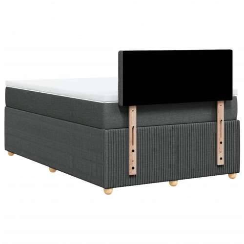 Krevet s oprugama i madracem tamnosivi 120 x 200 cm od tkanine - Tamno siva 120 x 200 cm gumbi Cijena