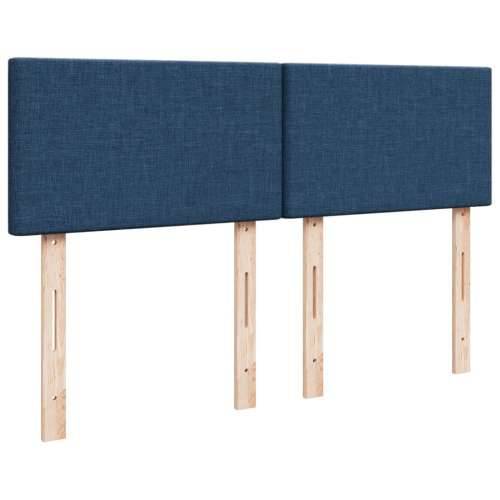 Krevet s oprugama i madracem plavi 140 x 190 cm od tkanine - Plava 140 x 190 cm Gladak dizajn Cijena