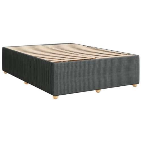 Krevet s oprugama i madracem tamnosivi 140x190 cm od tkanine Tamno siva 140 x 190 cm Blok s kvadratima Cijena