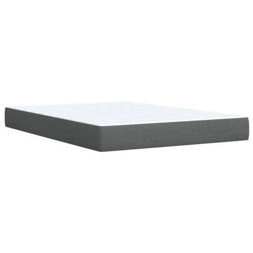 Krevet s oprugama i madracem tamnosivi 140x190 cm od tkanine Tamno siva 140 x 190 cm Blok s kvadratima Cijena