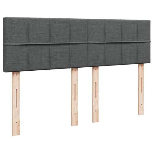 Krevet s oprugama i madracem tamnosivi 140x190 cm od tkanine Tamno siva 140 x 190 cm Blok s kvadratima Cijena
