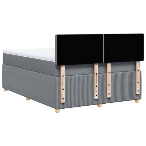 Krevet s oprugama i madracem svjetlosivi 140x190 cm od tkanine - Svjetlosiva 140 x 190 cm gumbi Cijena