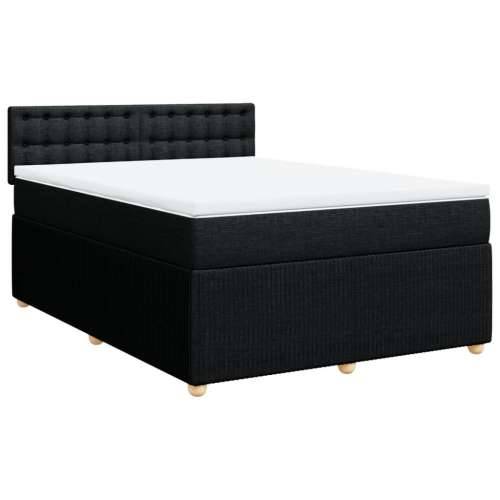 Krevet s oprugama i madracem crni 140 x 190 cm od tkanine Crna 140 x 190 cm gumbi Cijena