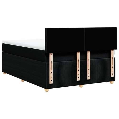 Krevet s oprugama i madracem crni 140 x 190 cm od tkanine Crna 140 x 190 cm gumbi Cijena