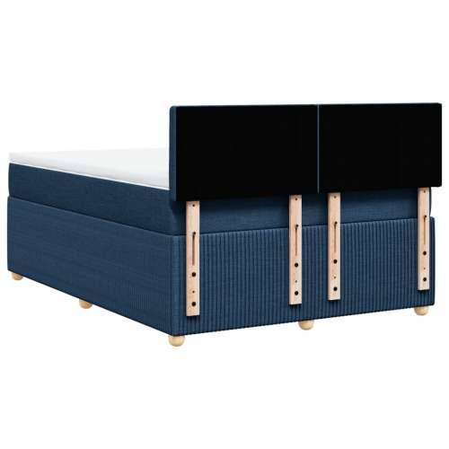 Krevet s oprugama i madracem plavi 140 x 190 cm od tkanine - Plava 140 x 190 cm gumbi Cijena