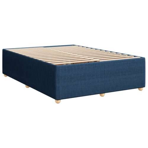 Krevet s oprugama i madracem plavi 140 x 190 cm od tkanine - Plava 140 x 190 cm gumbi Cijena