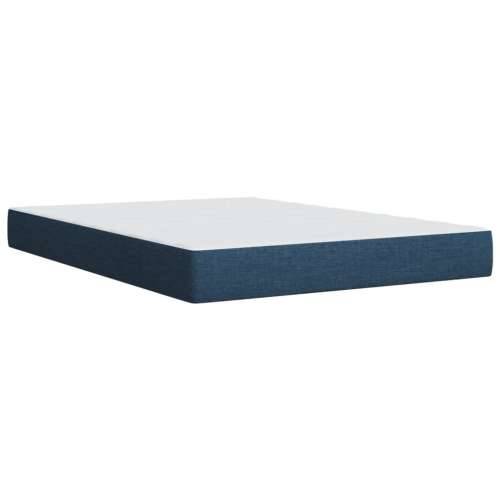 Krevet s oprugama i madracem plavi 140 x 190 cm od tkanine - Plava 140 x 190 cm gumbi Cijena