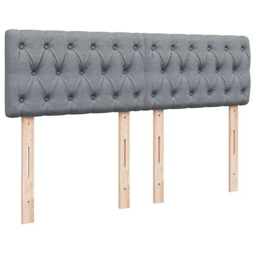 Krevet box spring s madracem svjetlosivi 140x200 cm od tkanine - Svjetlosiva 140 x 200 cm Dizajn s gumbima Cijena