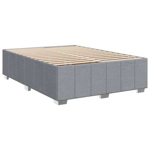 Krevet box spring s madracem svjetlosiva 160x200 cm tkanina - Svjetlosiva 160 x 200 cm Blok s kvadratima Cijena