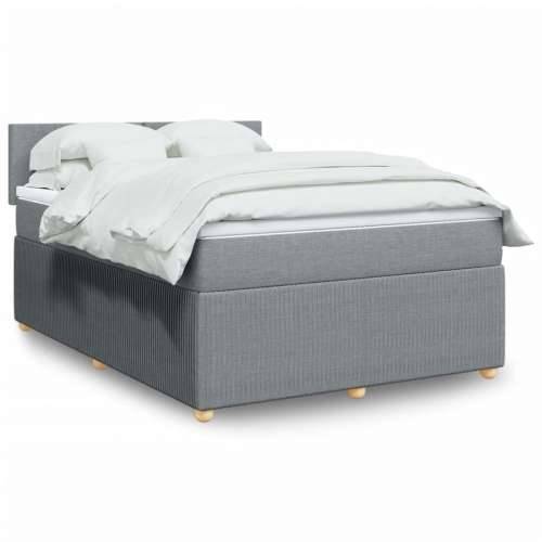 Krevet box spring s madracem svjetlosiva 160x200 cm tkanina - Svjetlosiva 160 x 200 cm Gladak dizajn Cijena