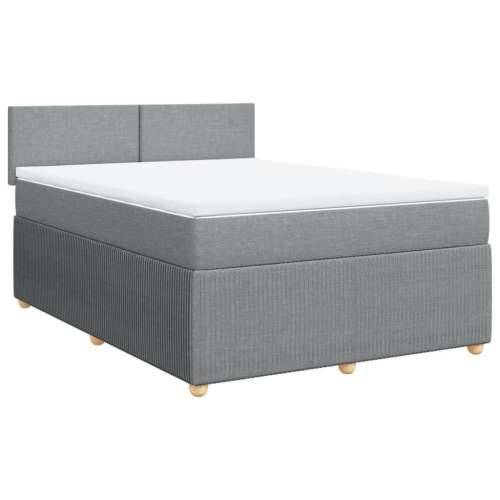 Krevet box spring s madracem svjetlosiva 160x200 cm tkanina - Svjetlosiva 160 x 200 cm Gladak dizajn Cijena