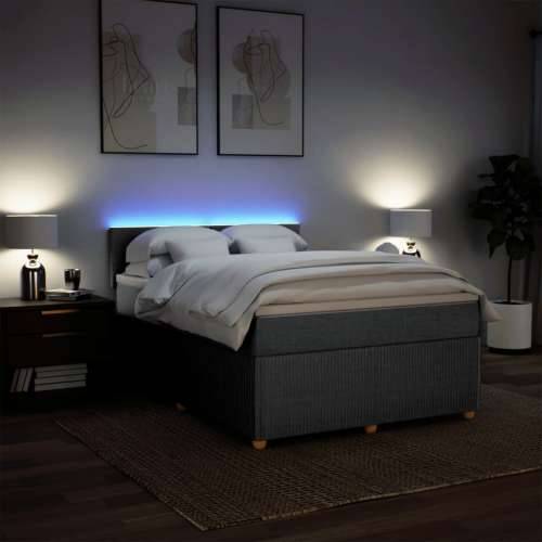 Krevet box spring s madracem svjetlosiva 160x200 cm tkanina - Svjetlosiva 160 x 200 cm Gladak dizajn Cijena