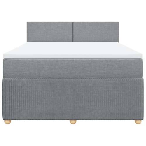 Krevet box spring s madracem svjetlosiva 160x200 cm tkanina - Svjetlosiva 160 x 200 cm Gladak dizajn Cijena