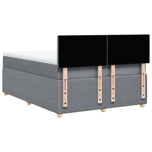 Krevet box spring s madracem svjetlosiva 160x200 cm tkanina - Svjetlosiva 160 x 200 cm Gladak dizajn Cijena