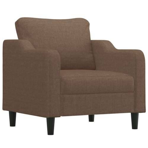 3-dijelni set sofa s jastucima smeđi od tkanine - Smeđa s jastučićima Cijena