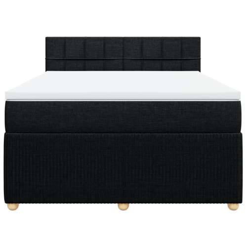 Krevet s oprugama i madracem crni 160x200 cm od tkanine - Crna 160 x 200 cm Blok s kvadratima Cijena