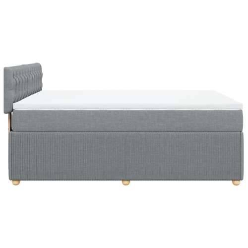 Krevet box spring s madracem svjetlosiva 160x200 cm tkanina - Svjetlosiva 160 x 200 cm Dizajn s gumbima Cijena