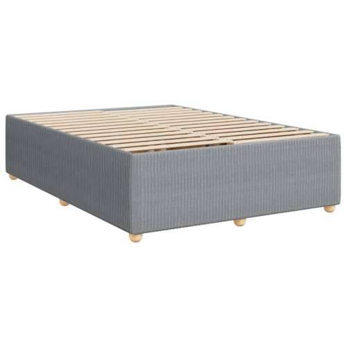 Krevet box spring s madracem svjetlosiva 160x200 cm tkanina - Svjetlosiva 160 x 200 cm Dizajn s gumbima Cijena