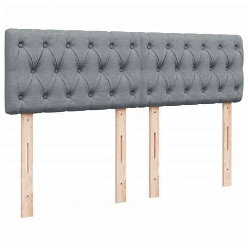 Krevet box spring s madracem svjetlosiva 160x200 cm tkanina - Svjetlosiva 160 x 200 cm Dizajn s gumbima Cijena