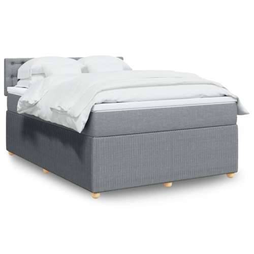 Krevet box spring s madracem svjetlosiva 160x200 cm tkanina Svjetlosiva 160 x 200 cm gumbi Cijena