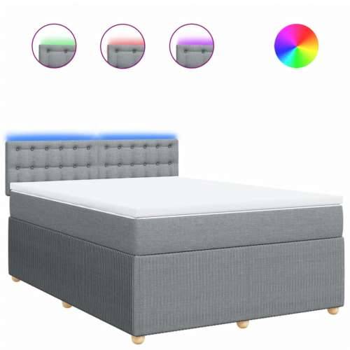 Krevet box spring s madracem svjetlosiva 160x200 cm tkanina Svjetlosiva 160 x 200 cm gumbi Cijena