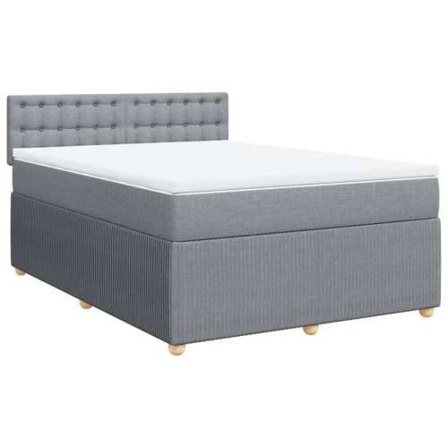 Krevet box spring s madracem svjetlosiva 160x200 cm tkanina Svjetlosiva 160 x 200 cm gumbi Cijena