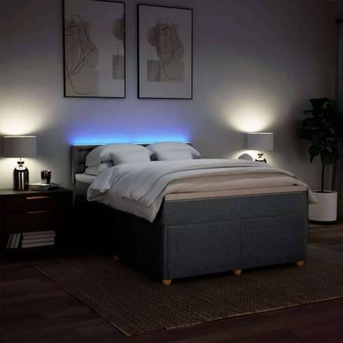 Krevet box spring s madracem svjetlosiva 160x200 cm tkanina Svjetlosiva 160 x 200 cm gumbi Cijena