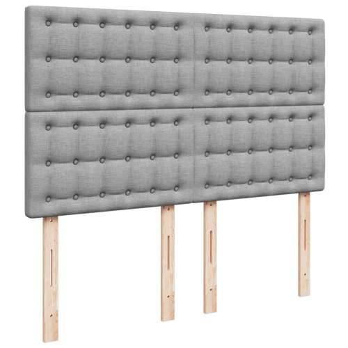Krevet box spring s madracem svjetlosivi 140x200 cm od tkanine - Svjetlosiva 140 x 200 cm gumbi Cijena