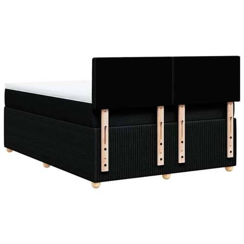 Krevet s oprugama i madracem crni 160x200 cm od tkanine - Crna 160 x 200 cm gumbi Cijena