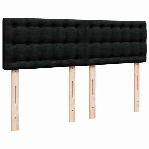 Krevet s oprugama i madracem crni 160x200 cm od tkanine - Crna 160 x 200 cm gumbi Cijena