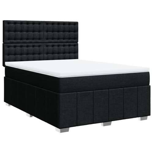 Krevet s oprugama i madracem crni 140x200 cm od tkanine - Crna 140 x 200 cm gumbi Cijena