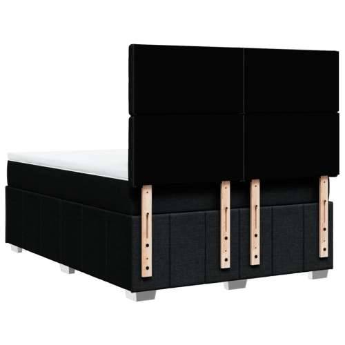 Krevet s oprugama i madracem crni 140x200 cm od tkanine - Crna 140 x 200 cm gumbi Cijena