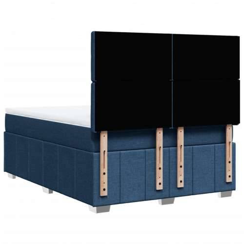 Krevet s oprugama i madracem plavi 140x200 cm od tkanine - Plava 140 x 200 cm gumbi Cijena