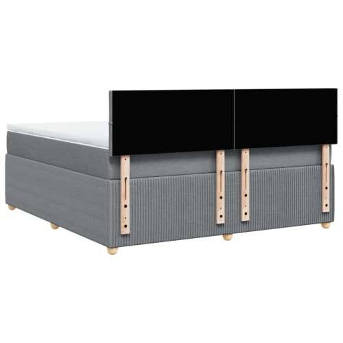 Krevet s oprugama i madracem svjetlosivi 180x200 cm od tkanine - Svjetlosiva 180 x 200 cm Blok s kvadratima Cijena