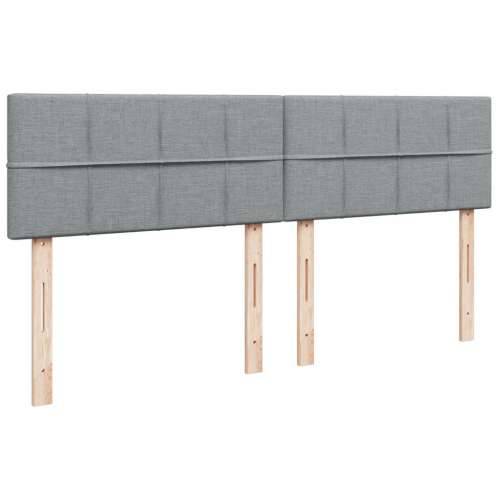 Krevet s oprugama i madracem svjetlosivi 180x200 cm od tkanine - Svjetlosiva 180 x 200 cm Blok s kvadratima Cijena