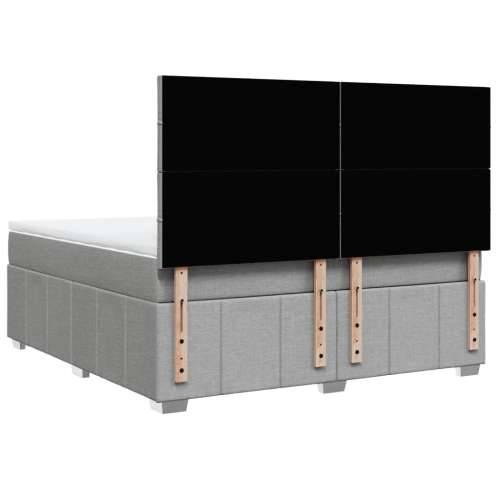 Krevet s oprugama i madracem svjetlosivi 180x200 cm od tkanine - Svjetlosiva 180 x 200 cm Blok s kvadratima Cijena