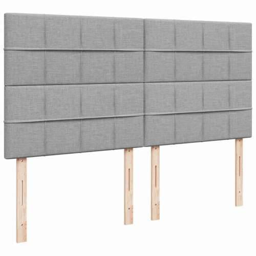 Krevet s oprugama i madracem svjetlosivi 180x200 cm od tkanine - Svjetlosiva 180 x 200 cm Blok s kvadratima Cijena